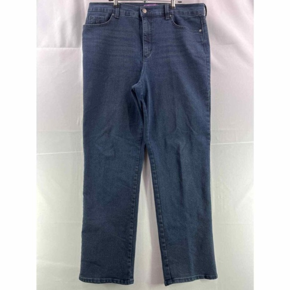 Gloria Vanderbilt Amanda Women Jeans Size 16 Blue Regular Straight Pockets Denim